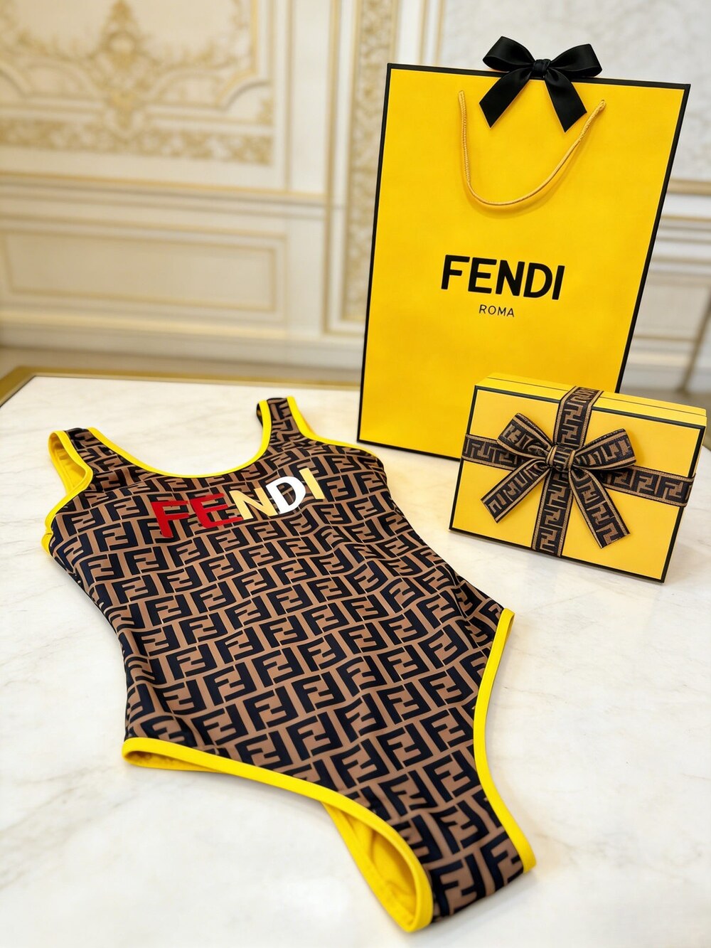 Fendi Monogram One Piece Swimsuit - Picture 2 of 6